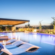 custom pool perimeter overflow spa with cantilevered outdoor kitchen scottsdale arizona 1