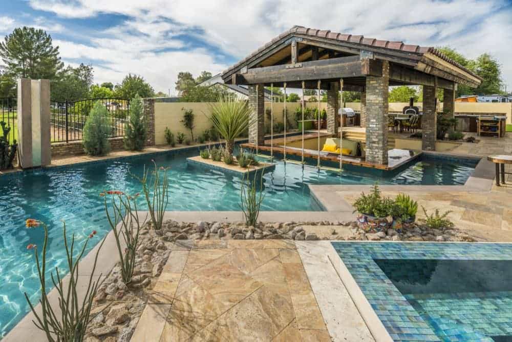 gilbert arizona luxury pool and gourmet outdoor kitchen 9