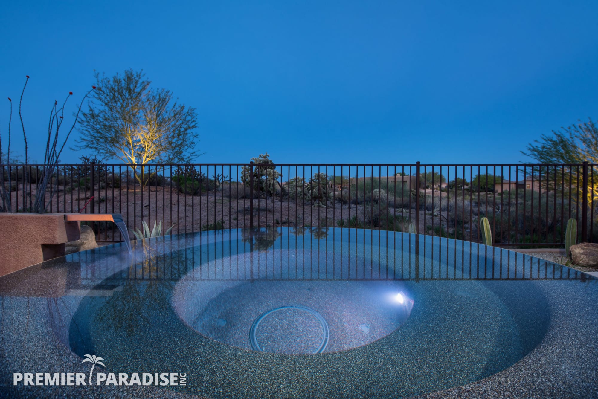 Modern Perimeter Overflow Spa & Luxury Pool Scottsdale