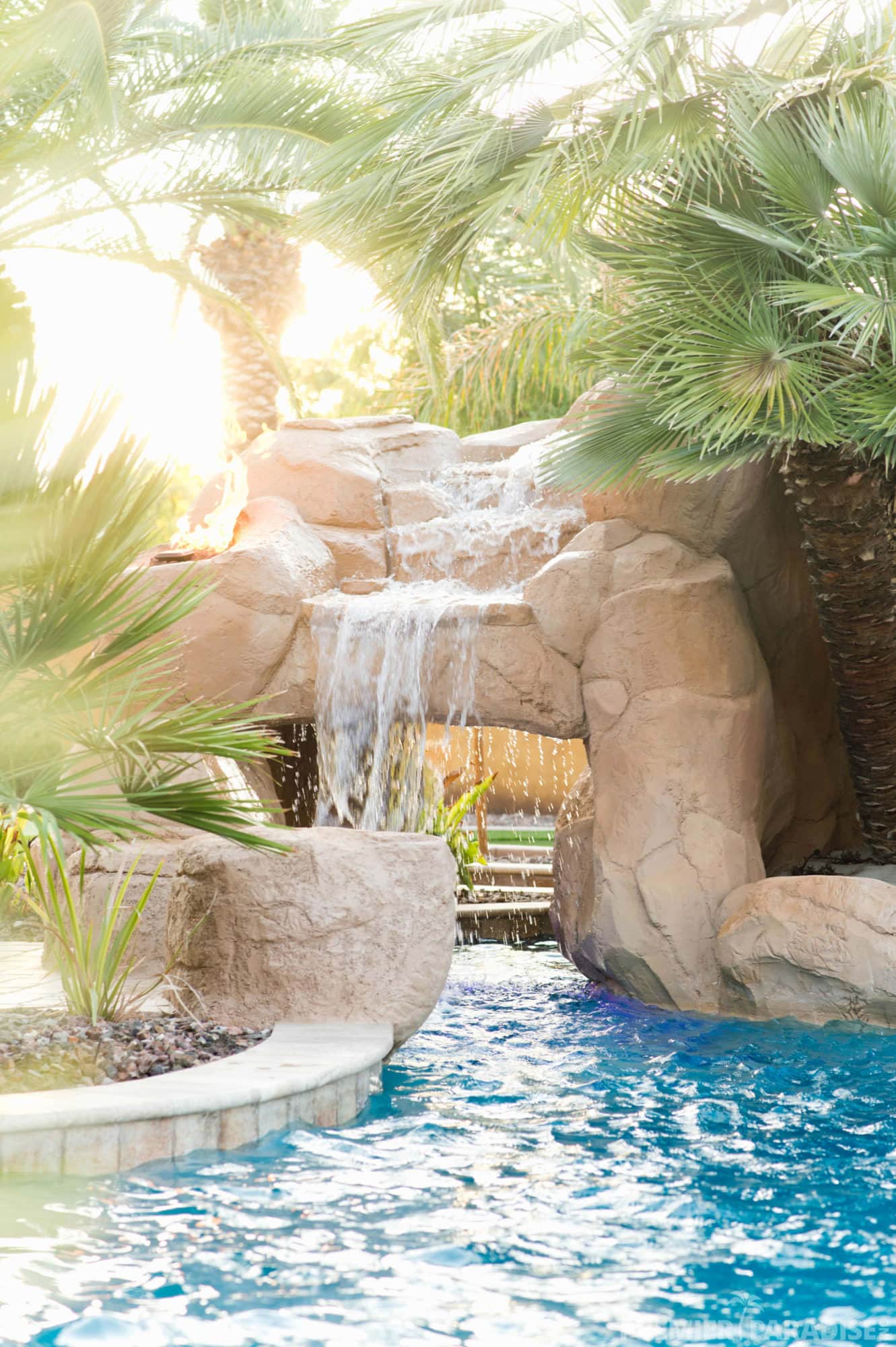 Freeform Custom Pool with Grotto Cave in Gilbert Arizona | Premier